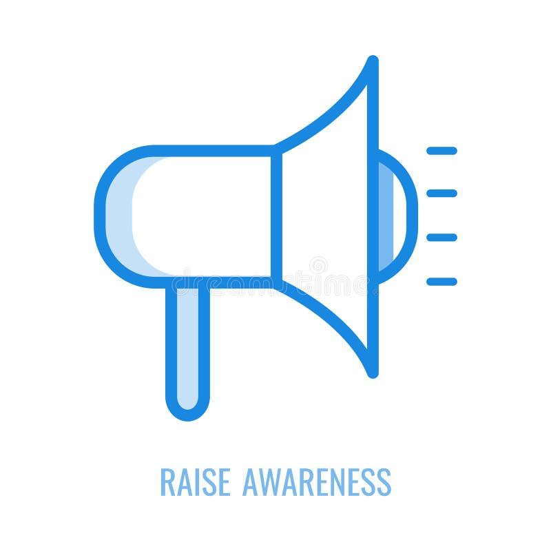 pics Raise Awareness Clipart raise awareness line icon blue