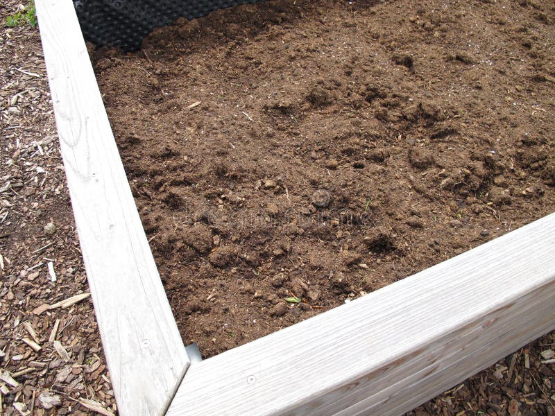 Raised Bed Refilled with Soil Stock Image Image of wooden, filled