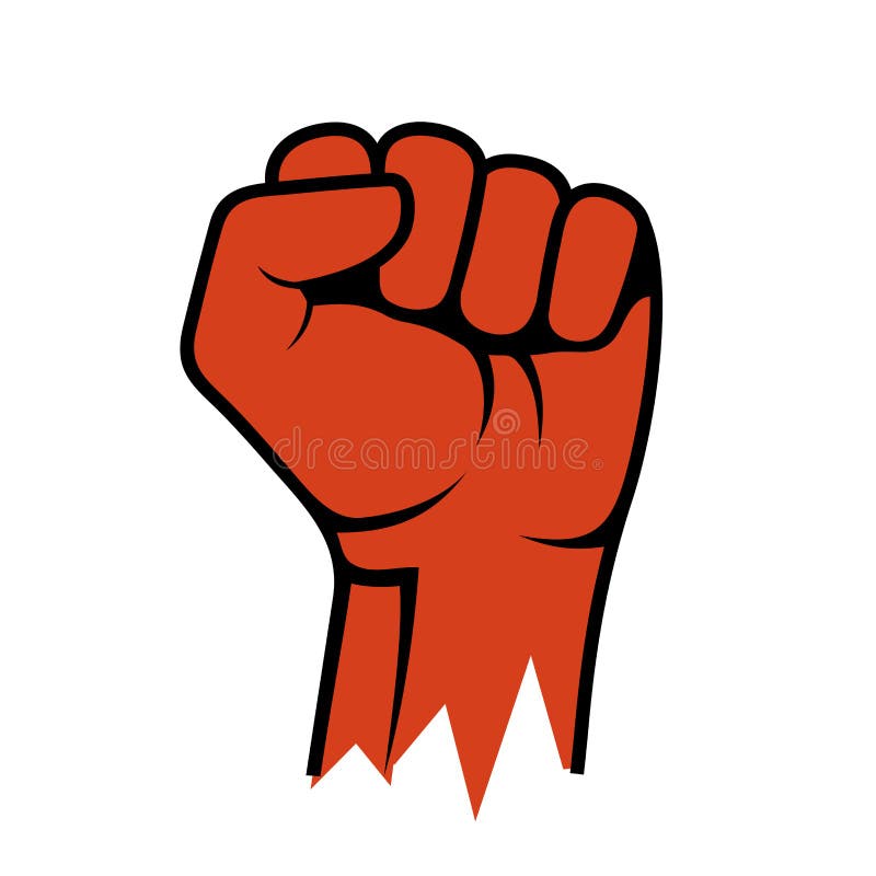 Raised Fist Icon Hand Protest Strike Fight Stock Vector Illustration