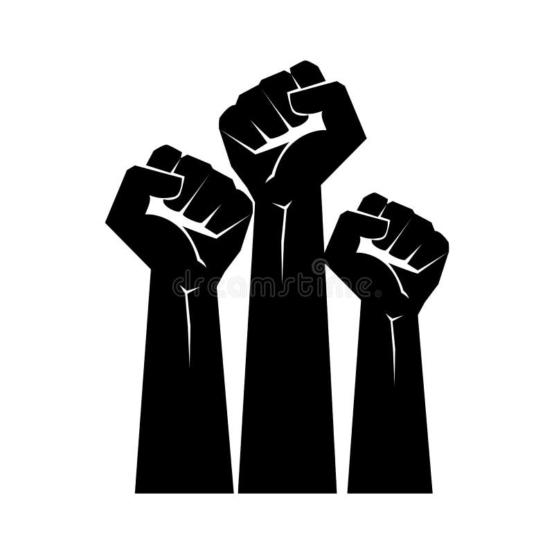 Raised Fists Resistance Silhouette Stock Vector - Illustration of ...