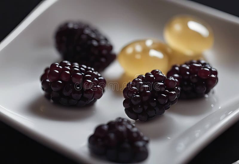 Raisin isolé dans une assiette illustration de vecteur