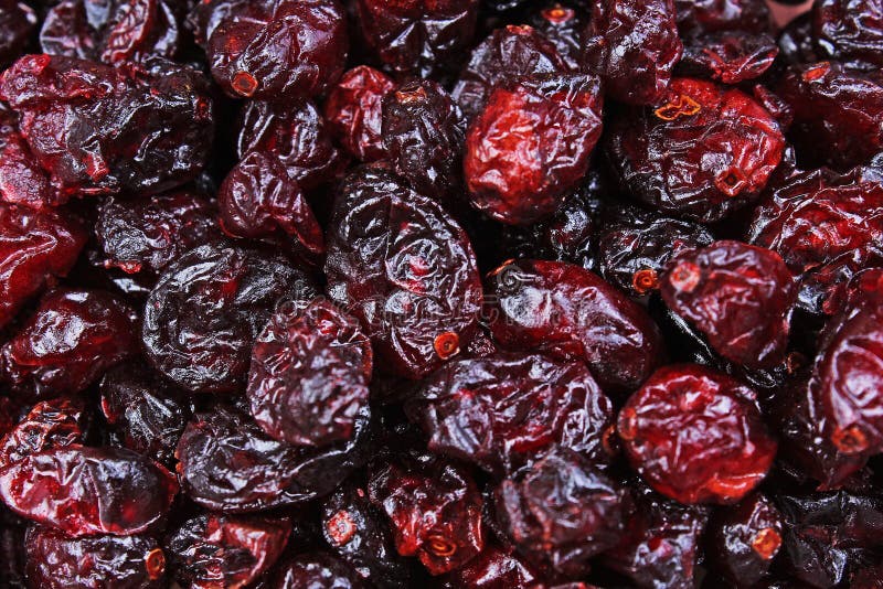 Raisins As Background Grape Raisin Texture. Red Cranberry Mullberry