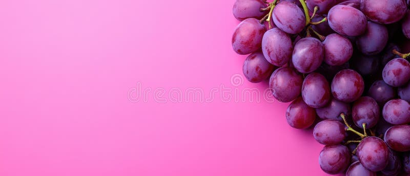 Raisins frais violets sur fond rose photos stock