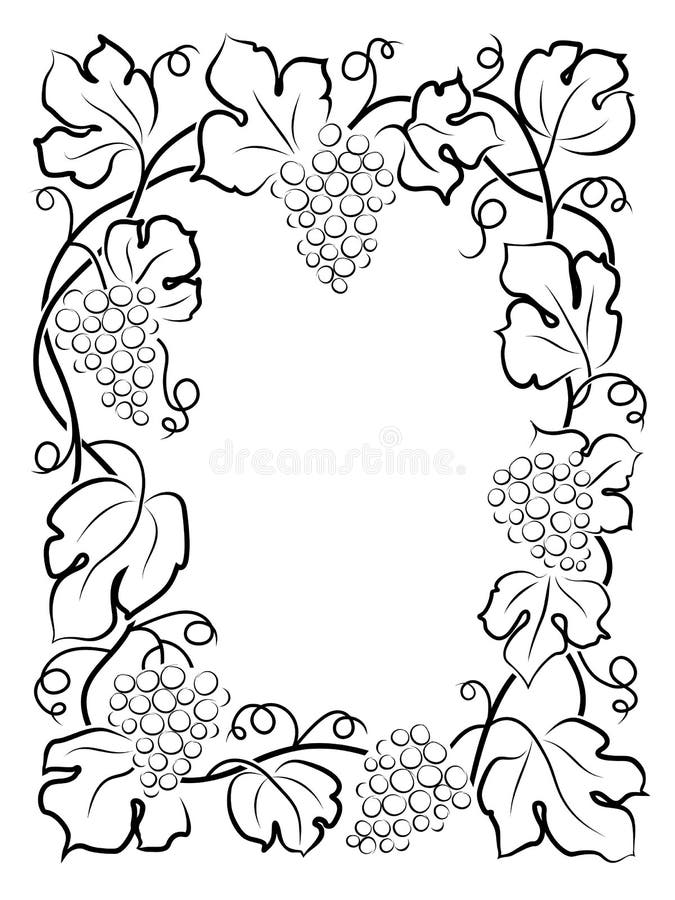 Raisins noirs de vigne de label de vin de cadre de calligraphie illustration de vecteur Raisins noirs de vigne de label de vin de cadre de calligraphie illustration de vecteur