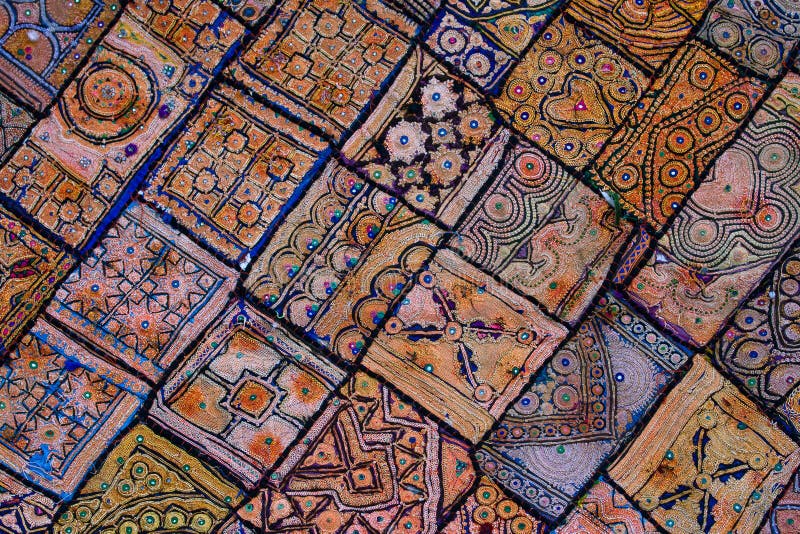 Rajasthani Indian Patchwork Wall Cloth Stock Photo Image of abstract