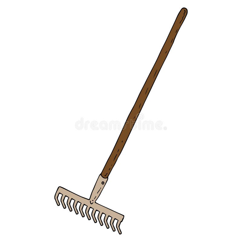 Rake Icon. Vector of Garden Rake. Hand Drawn Rake Stock Vector ...