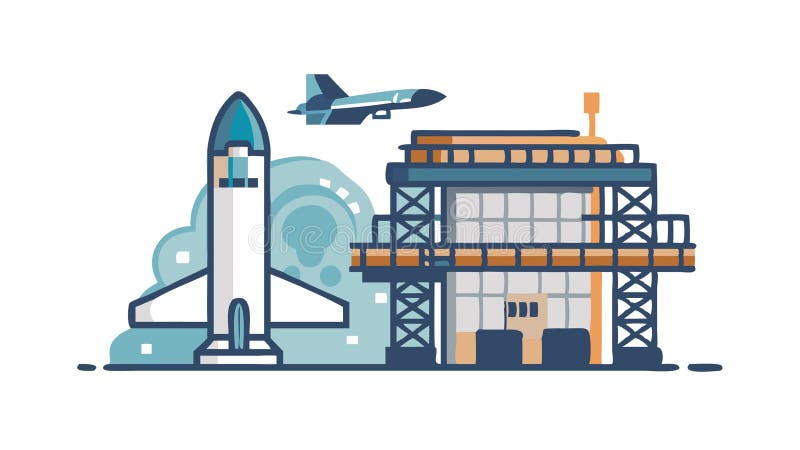Raketentflechtung aus futuristischem City Space Age Vektordesign Generative KI vektor abbildung
