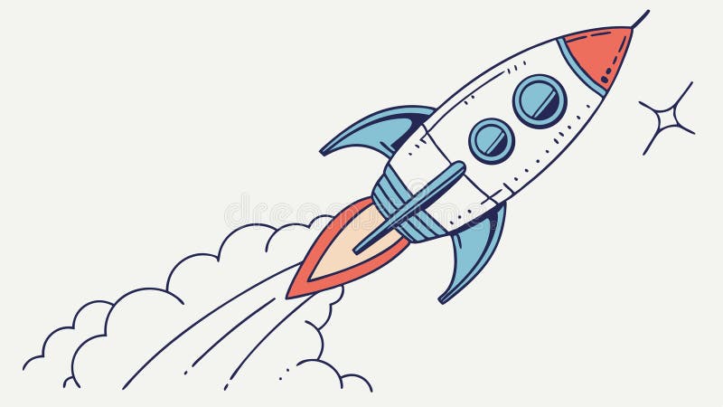 Raketlansering Space Exploration Science-vektordesign Generativ AI royaltyfri illustrationer