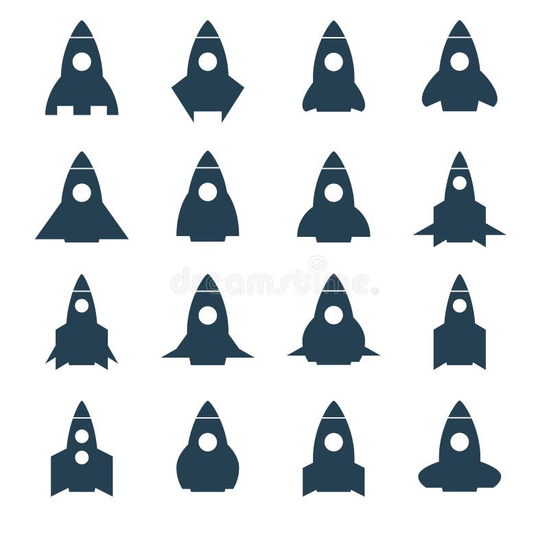 Raketsymbols- och för raketkonturvektor uppsättning Symbolsdesignraket, rymdskepp, raketskepp vektor illustrationer Raketsymbols- och för raketkonturvektor uppsättning Symbolsdesignraket, rymdskepp, raketskepp vektor illustrationer