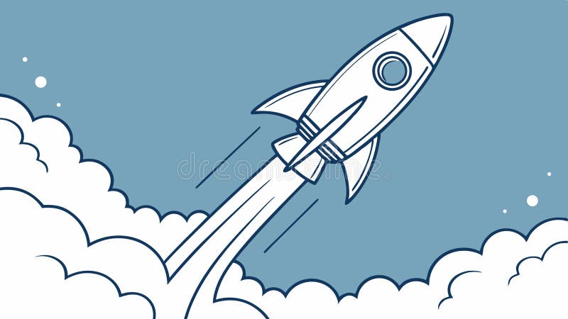 Raketuppskjutning in sky space prospektering av framtida resvektor Generative AI stock illustrationer