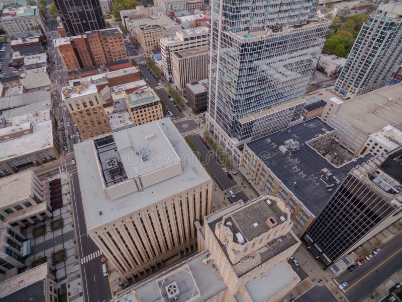 Raleigh downtown. stock image. Image of tall, rooftops 69005673