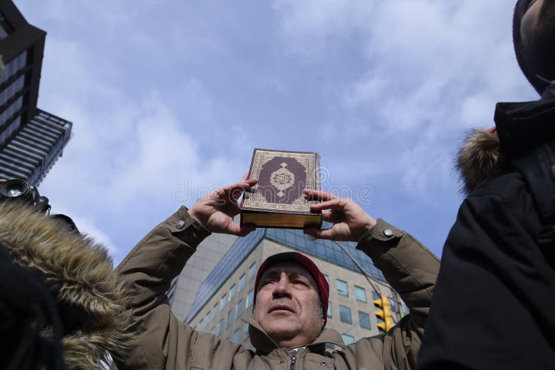 Rally against Donald Trump`s Muslim ban in Toronto.