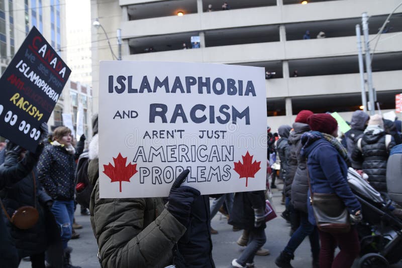 Rally against Donald Trump`s Muslim ban in Toronto.