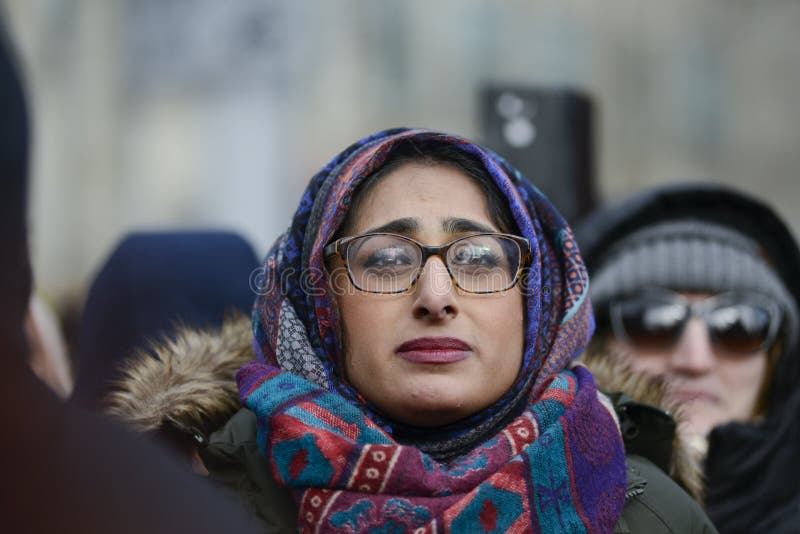 Rally against Donald Trump`s Muslim ban in Toronto.