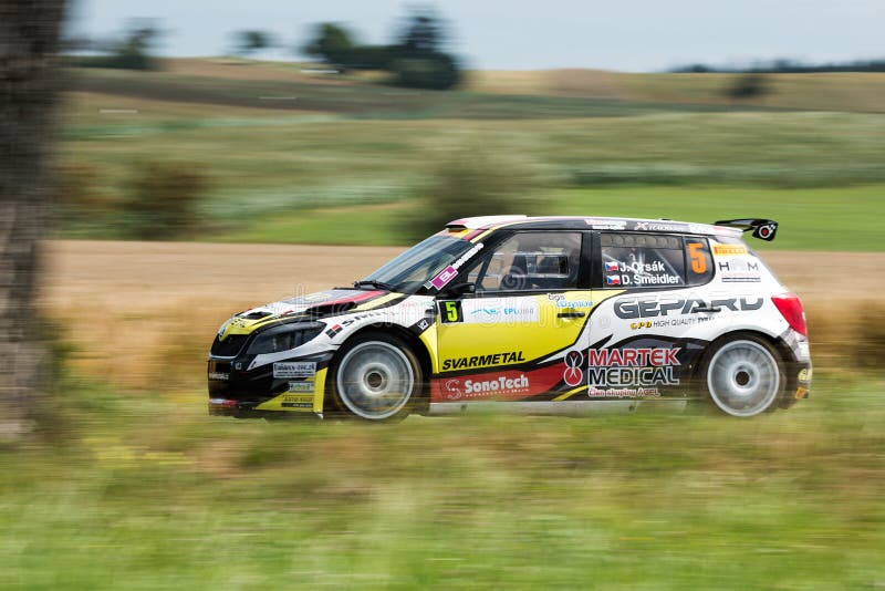 Rally car in action. Rally agropa Pacejov. CZ 2014