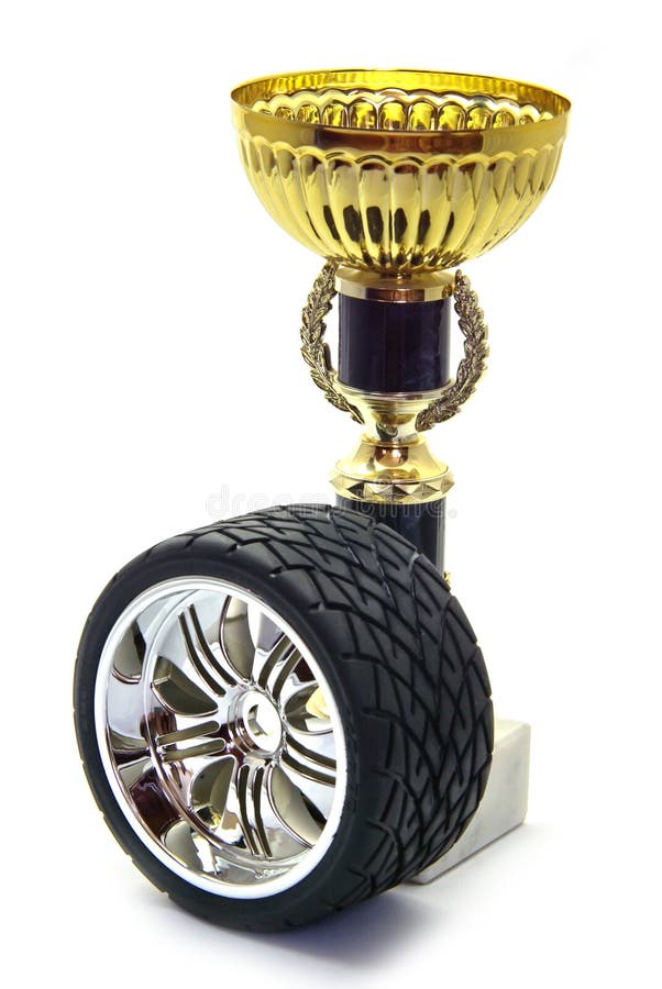 Rally golden cup stock photography