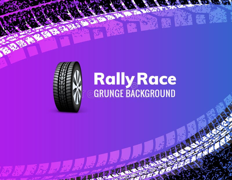 Rally race grunge tire dirt car background. Offroad wheel truck vehicle vector illustration