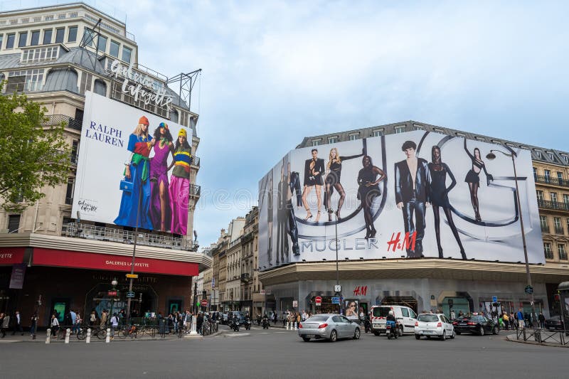 Ralph Lauren Billboard on the Galeries Lafayette and Mugler Giant Ad ...