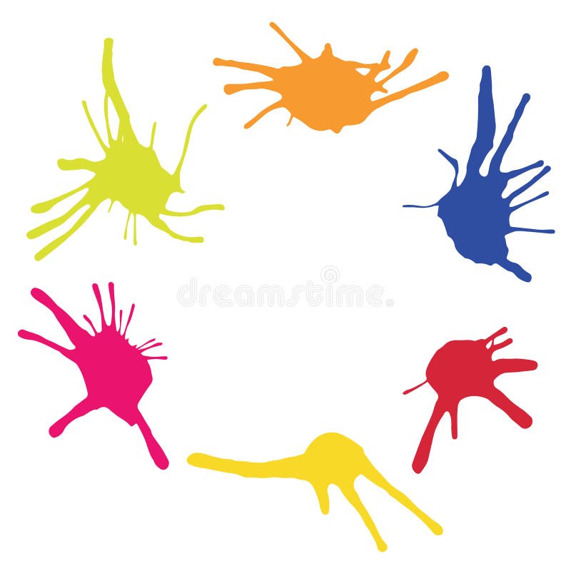 Ram från färgfläckar stock illustrationer