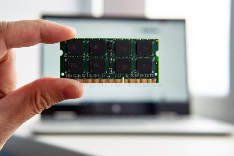 RAM is the memory that is in the notebook computer. stock image