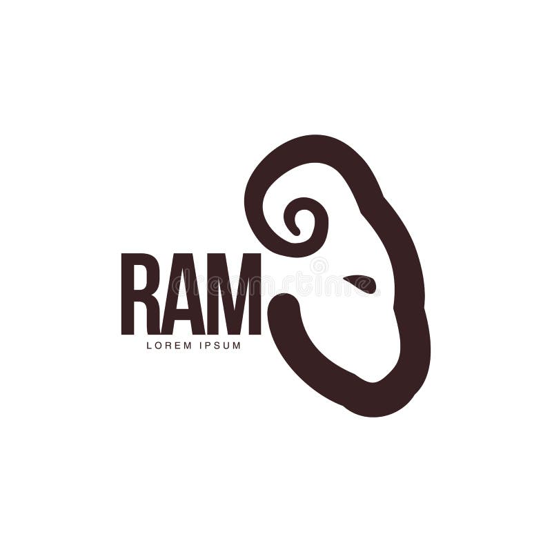 Ram, Sheep, Lamb Head Profile Graphic Logo Template Stock Vector