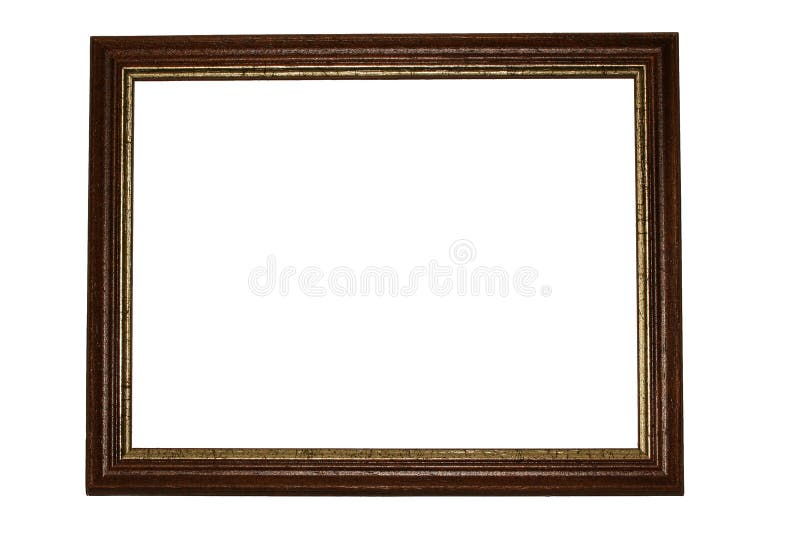 Old wooden frame on white. Old wooden frame on white