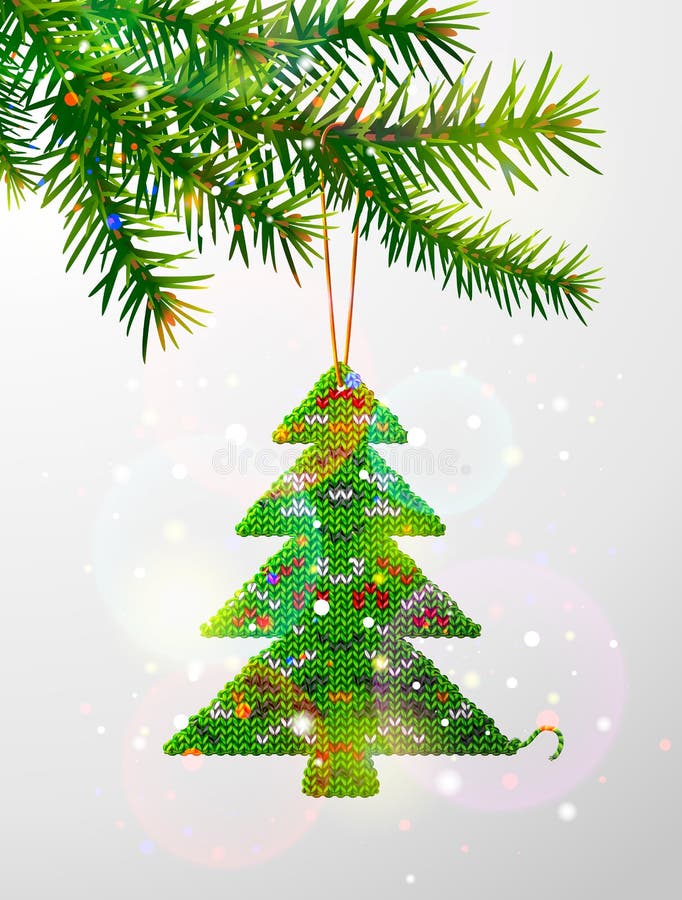 Rama de árbol de navidad con el pino hecho punto decorativo libre illustration Rama de árbol de navidad con el pino hecho punto decorativo libre illustration