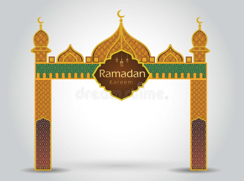 3d Illustration Gate Entrance Islamic Arabic Stock Illustration