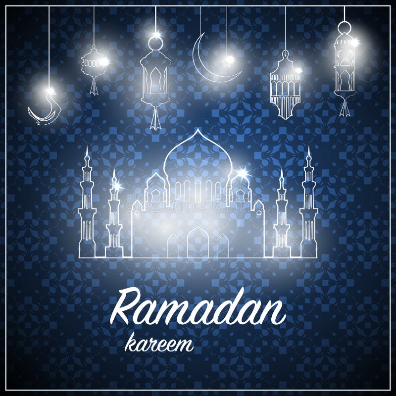 Ramadan-Gru?karte auf blauem Hintergrund Auch im corel abgehobenen Betrag Ramadan Kareem-Durchschnitte Ramadan ist gro?z?gig vektor abbildung Ramadan-Gru?karte auf blauem Hintergrund Auch im corel abgehobenen Betrag Ramadan Kareem-Durchschnitte Ramadan ist gro?z?gig vektor abbildung
