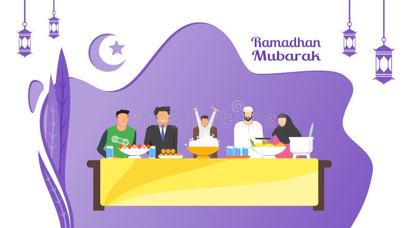 Ramadan iftar przyjęcie ilustracja wektor Ramadan iftar przyjęcie ilustracja wektor
