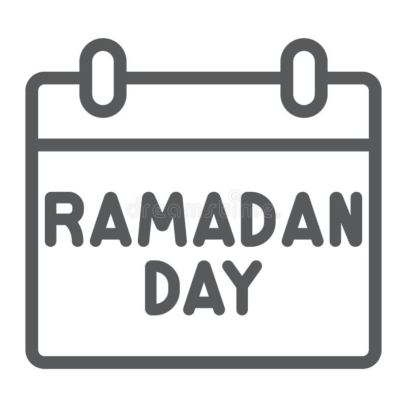 Ramadan kalendarza linii ikona, data i islam, ramadam dnia znak, wektorowe grafika, liniowy wzór na białym tle ilustracji Ramadan kalendarza linii ikona, data i islam, ramadam dnia znak, wektorowe grafika, liniowy wzór na białym tle ilustracji
