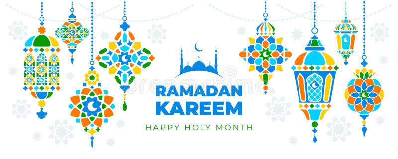 Ramadan Kareem banderollmall vektor illustrationer