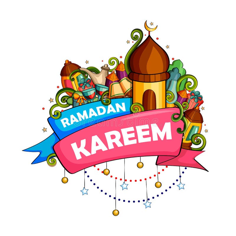 Ramadan Kareem Blessing for Eid background royalty free illustration