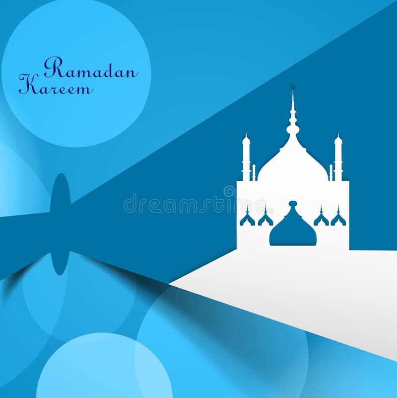 Ramadan Kareem Bright Blue Colorful Stock Illustration - Illustration