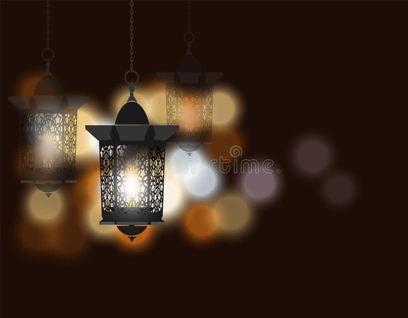 ramadan kareem celebratory bakgrund Ficklampa i orientalisk stil Mot bakgrunden av kulöra ljus stock illustrationer ramadan kareem celebratory bakgrund Ficklampa i orientalisk stil Mot bakgrunden av kulöra ljus stock illustrationer