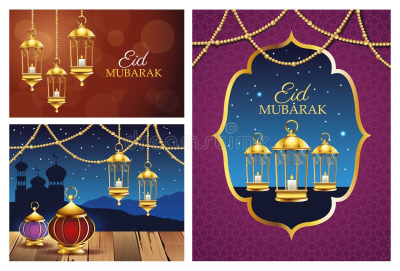 Ramadan Kareem-festkort anger scener vektor illustrationer Ramadan Kareem-festkort anger scener vektor illustrationer