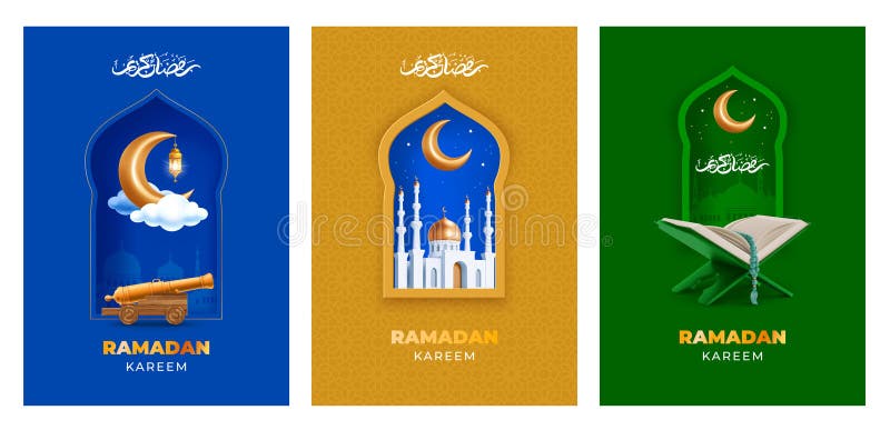 Ramadan Kareem gratulationskortmall royaltyfri illustrationer