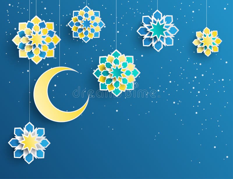 Ramadan Kareem-Grußkarte mit arabischem Origamipapier spielt die Hauptrolle vektor abbildung Ramadan Kareem-Grußkarte mit arabischem Origamipapier spielt die Hauptrolle vektor abbildung