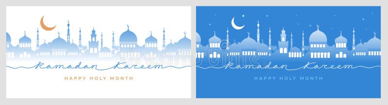 Ramadan Kareem hälsningskortsmall royaltyfri illustrationer