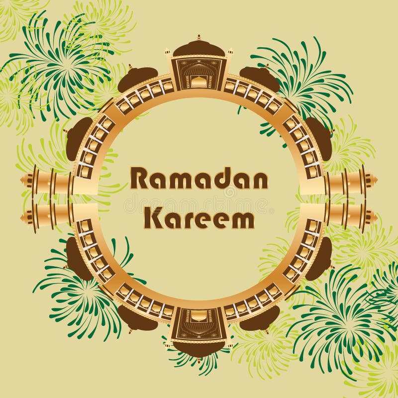 Ramadan Kareem India Delhi extiende la tarjeta del círculo stock de ilustración Ramadan Kareem India Delhi extiende la tarjeta del círculo stock de ilustración