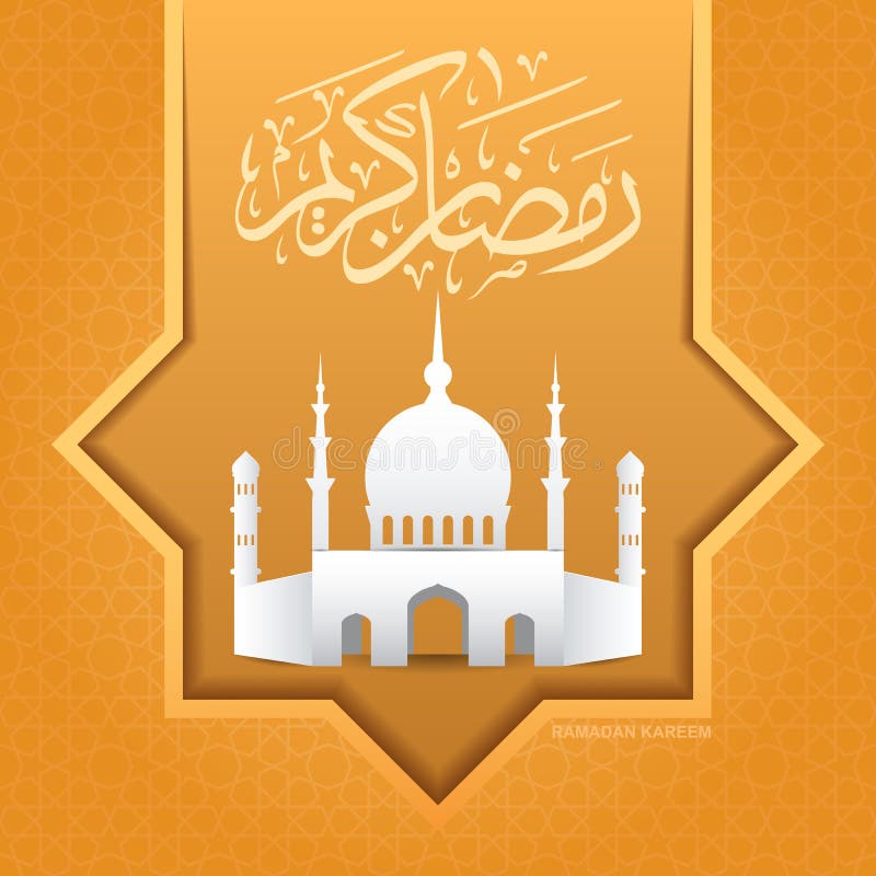 ramadan kareem Lyck?nsknings- baner Geometrisk modell med den islamiska stjärnan och den vita moskén stock illustrationer ramadan kareem Lyck?nsknings- baner Geometrisk modell med den islamiska stjärnan och den vita moskén stock illustrationer