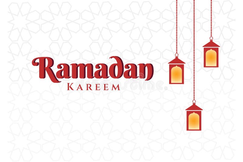 Ramadan Kareem Simple Vector Design with Islamic Pattern Background