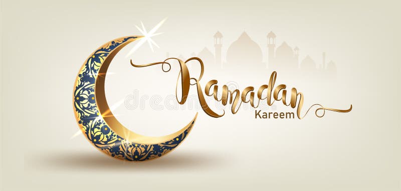 Ramadan kareem με ημισέληνο φεγγάρι χρυσό πολυτελές πρότυπο ισλαμικής ημισελήνου διακοσμητικό στοιχείο για ευχετήρια κάρτα