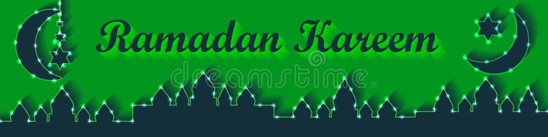 Ramadan-Laternenzitronen-Grünfahne RGB vektor abbildung Ramadan-Laternenzitronen-Grünfahne RGB vektor abbildung