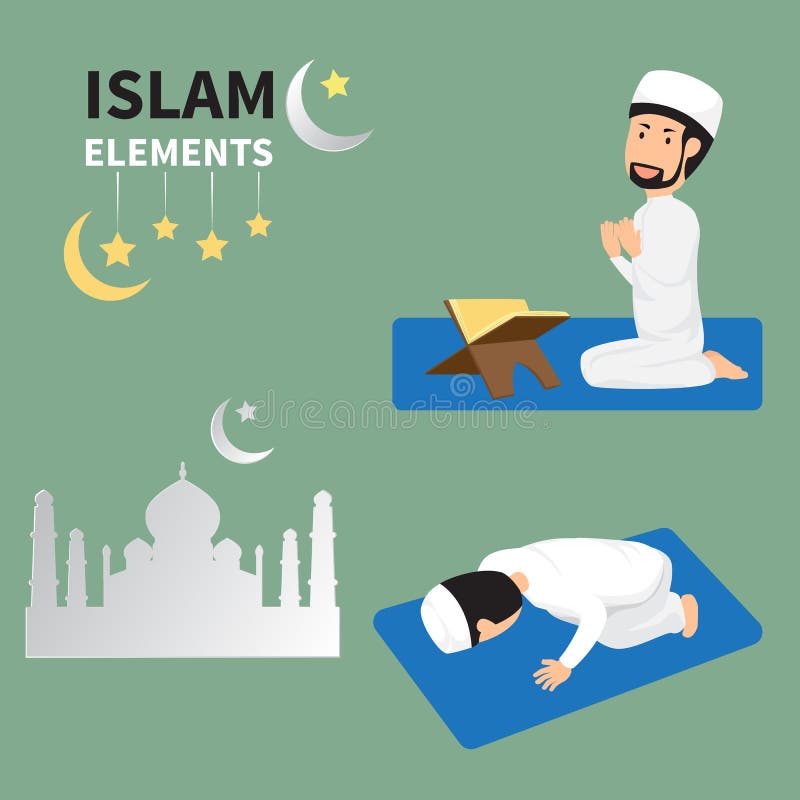 Ramadan month for Muslims and muslim Men Doing Religious Rituals vector illustration Ramadan month for Muslims and muslim Men Doing Religious Rituals vector illustration
