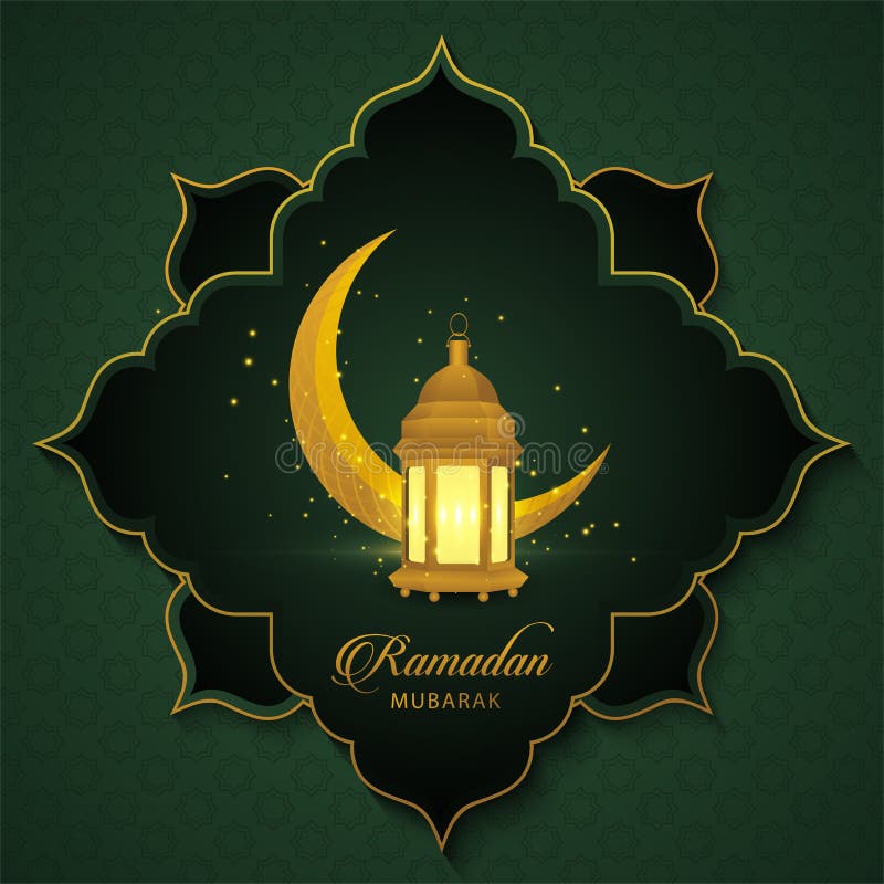 Ramadan Mubarak Islamic Green Background with Creative Ornament, Lantern  Lamp and Moon. Stock Vector - Illustration of greeting, islam: 179475529