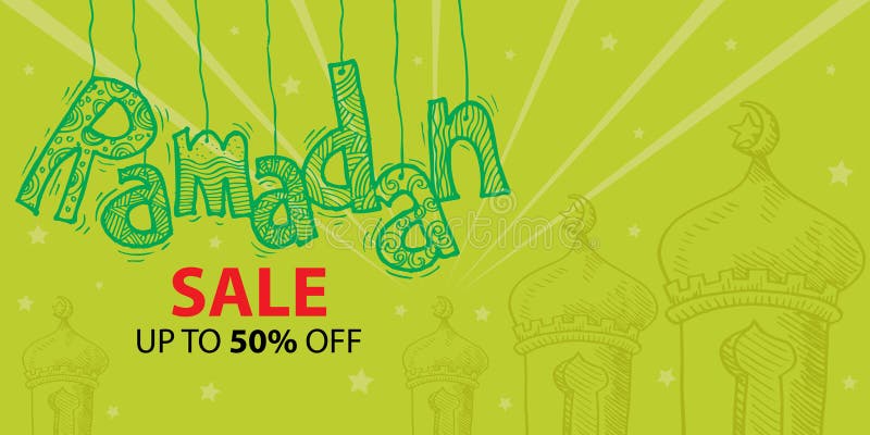 Ramadan Sale Banner Vector vektor illustrationer Ramadan Sale Banner Vector vektor illustrationer