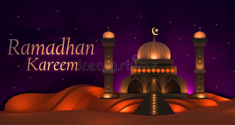 Mùa Ramadan đang đến gần, hãy chọn cho mình một thiệp chúc mừng Ramadan để gửi đến người thân và bạn bè. Với đền thánh vàng trên nền tím, bức tranh sẽ mang lại cho bạn cảm giác ấm áp và đậm chất Hồi giáo.