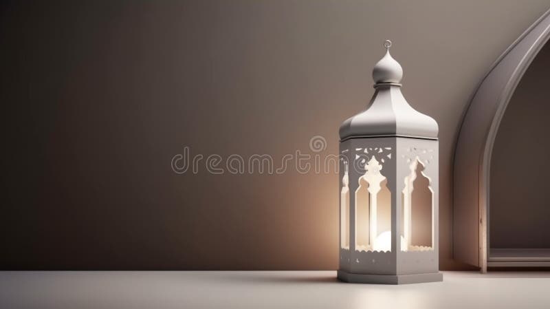 Ramadã isolada. Lâmpada de decoração árabe sobre fundo branco ilustração royalty free