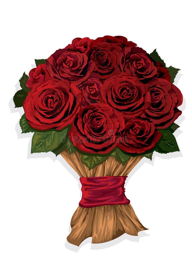 Ramalhete de rosas vermelhas ilustração royalty free Ramalhete de rosas vermelhas ilustração royalty free